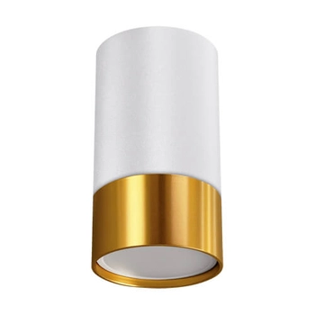 Sufitowa lampa sypialniana Puzon spot tuba biała złota