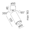 Nasufitowa lampa z regulacją biała PET next LED 8,5W 3000K tubka do gabinetu 16363-M930-FW-00-13
