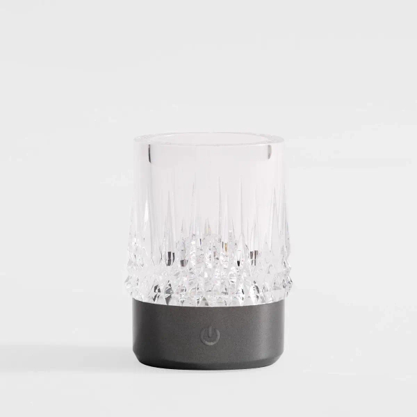 Akumulatorowa stołowa lampa CRYSTAL NHTD-N08-NB LED 1W 3000K IP44 czarna