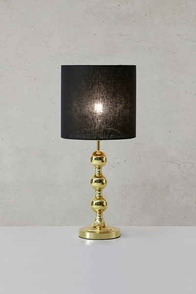 Lampka stojąca Octo 108574 Markslojd materiałowy abażur czarny złoty