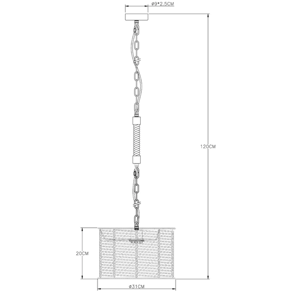 Wisząca LAMPA skandynawska HALIA 15672H Globo metalowa OPRAWA loftowy ZWIS okrągły brązowy czarny