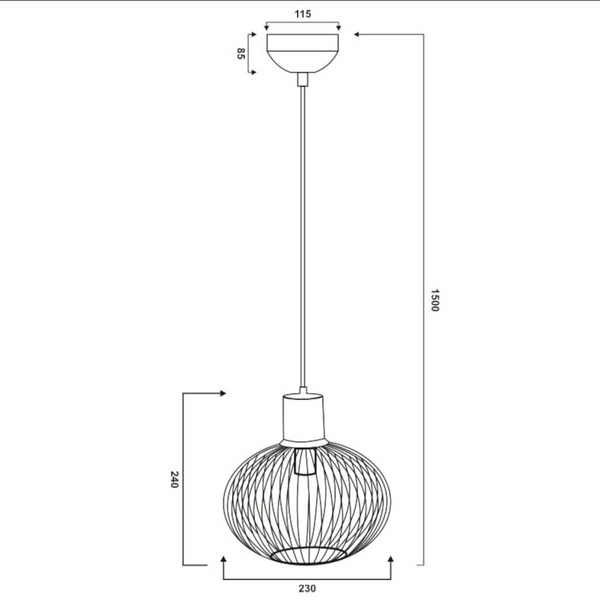 Zwisająca lampa jadalniana GILA 365700166 Trio druciak beżowy
