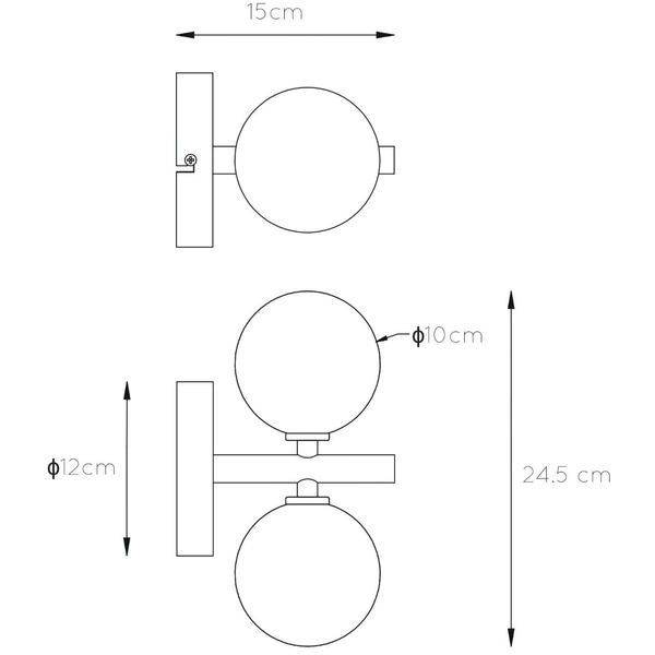 Kinkiet LAMPA ścienna TYCHO 45274/02/30 Lucide loftowa OPRAWA szklane kule przydymione szare czarne