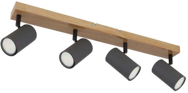 Przusufitowa lampa Robby 57911-4G z regulacją grafit drewno
