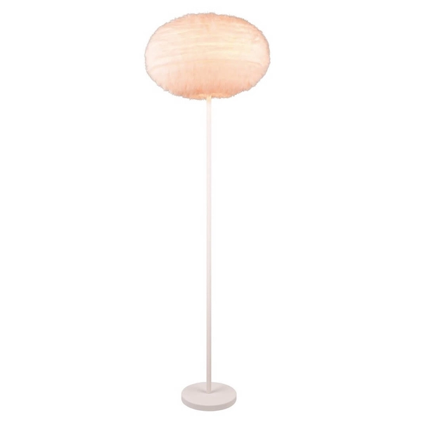 Podłogowa lampa do salonu Furry R41581001 plusz biały