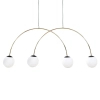 Podwójna wisząca lampa BOW 1219 kule do jadalni złoty czarny