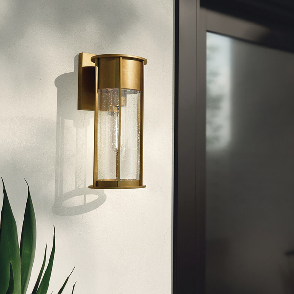 Lampa ścienna Camillo KL-CAMILLO-M-PNBR Kichler IP44 szklana mosiężna