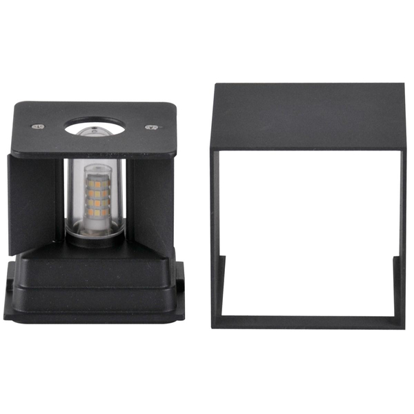 Elewacyjny kinkiet Kioto 318572 LED 5W kwadratowa oprawa czarna