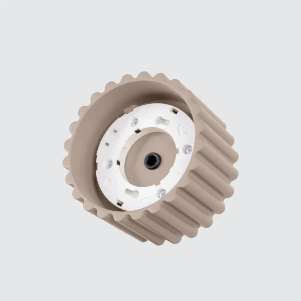 Okrągły plafon do salonu AURA SL.1817 ryflowany beżowy