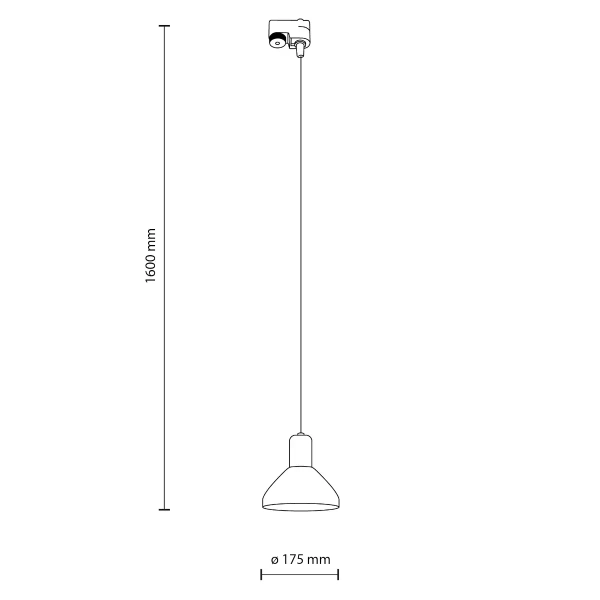 Industrialna szynowa lampa 1-fazowa Tracer 10680 szklana przydymiony czarny