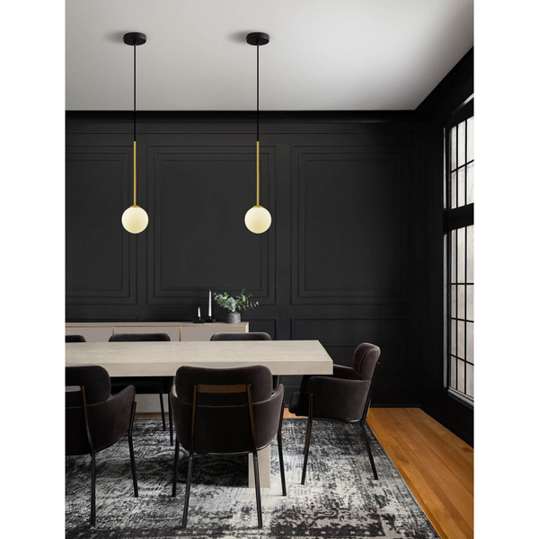 Kulista lampa wisząca do salonu CHAO LE44267 czarny złoty biały