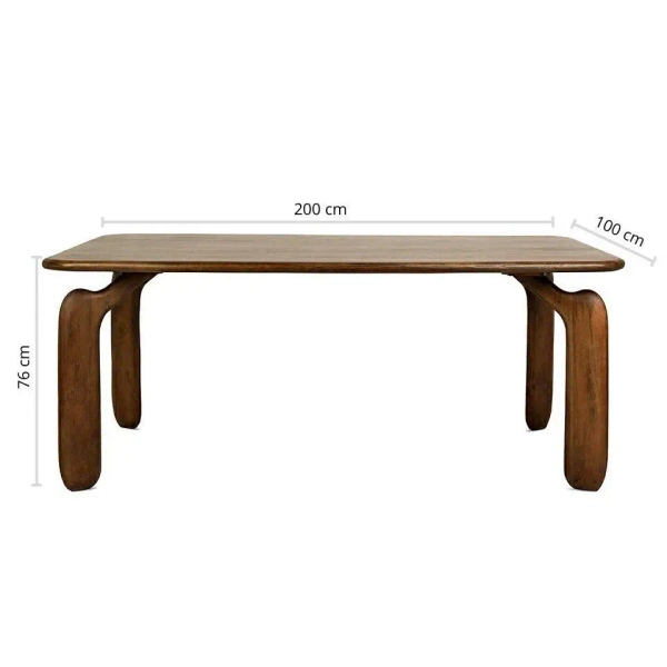 Stół jadalniany ORIZON MM001501100342 brązowy drewniany 200x100cm