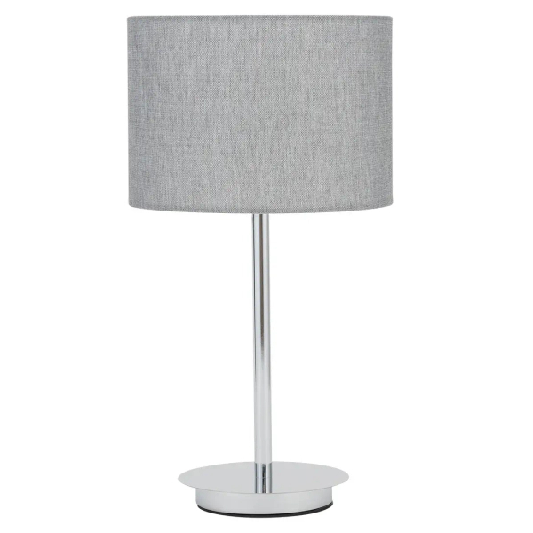Stołowa lampa tkaninowa HOTEL MOOD 11786 z abażurem szara chrom