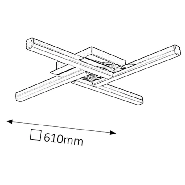Plafon LAMPA sufitowa ANTONIA 5896 Rabalux kwadratowa OPRAWA do łazienki LED 24W 4000K listwy IP44 chrom