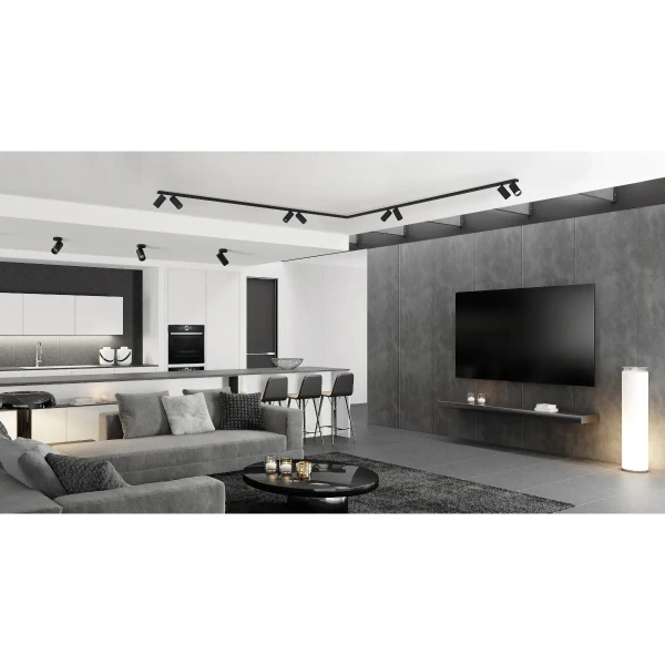 Reflektorowa lampa sufitowa Mono 7723 nowoczesna nad łóżko czarna