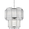Lampa wisząca SERGIO P0528-08A-F4AC szklana na łańcuchu srebrny