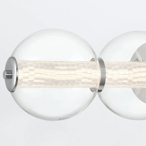 Szklany kinkiet Atomo QN-ATOMO-4W-PC LED 18,5W 3000K IP44 kule srebrny