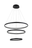 Lampa wisząca glamour Brighton pierścienie LED 55W 3000K czarne