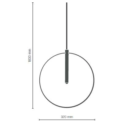 Metalowa lampa wisząca FARO 0553 okrągła zwis pierścień ring złoty