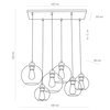 Salonowa lampa wisząca molekułowa Cubus 2833 TK Lighting szklana przydymiona