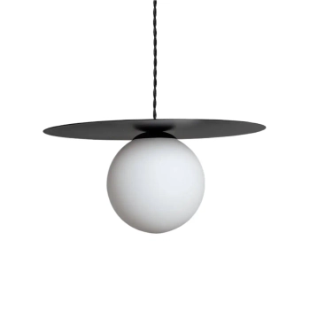 Kulista lampa wisząca Rotonde ABR-LWO-RTO-E14 talerz szklany czarny biały