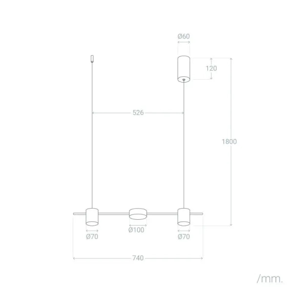 Wisząca lampa nad wyspę Gamorra ABR-LWL-GAM18W-Z LED 18W 3000K złota
