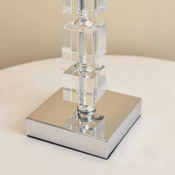 Nowoczesna lampa stołowa Murford 96940-TLCH Endon abażur tkanina metal biały