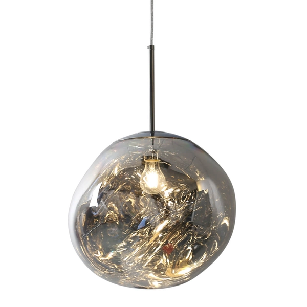 Lampa wisząca bańka GLAM MP-1239-280 chrome połyskująca miedziana