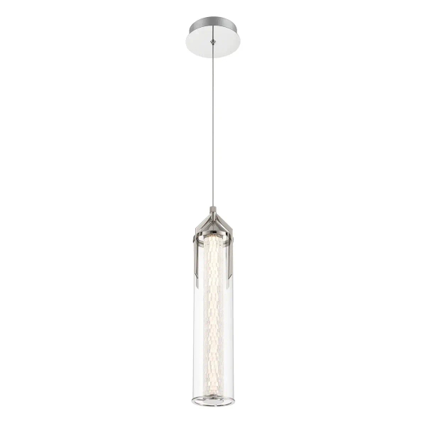 Wisząca lampa Espada QN-ESPADA-1P-PC LED 18W 3000K szklana tuba srebrny