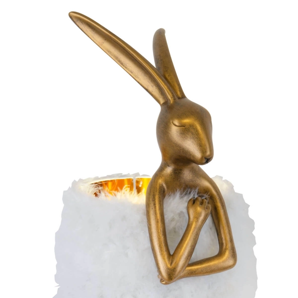 Stojąca lampka KRÓLIK Flafi TL0108-M metalowa animals biały złoty