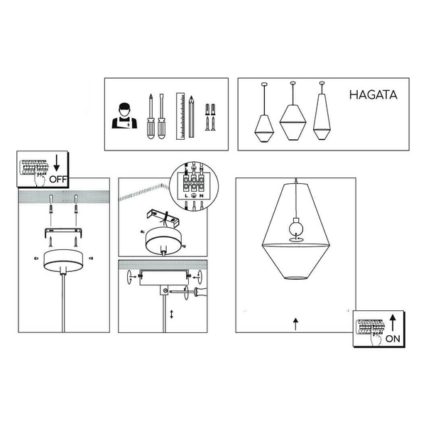 Lampa zwisająca Hagata 5125 Shilo cage boho klatka do salonu szary