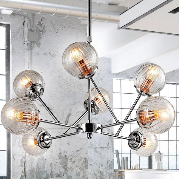 Lampa wisząca BEST 38-67289 szklana molekuły kule balls przezroczyste