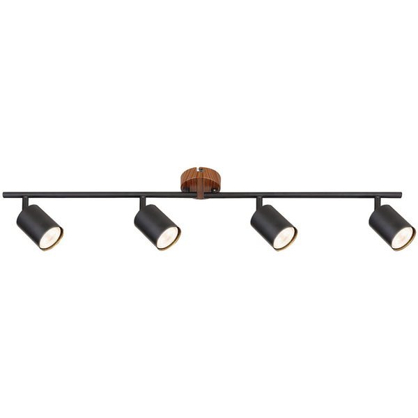 Ruchoma lampa sufitowa Edmund 5298 natynkowa do przedpokoju czarna drewno