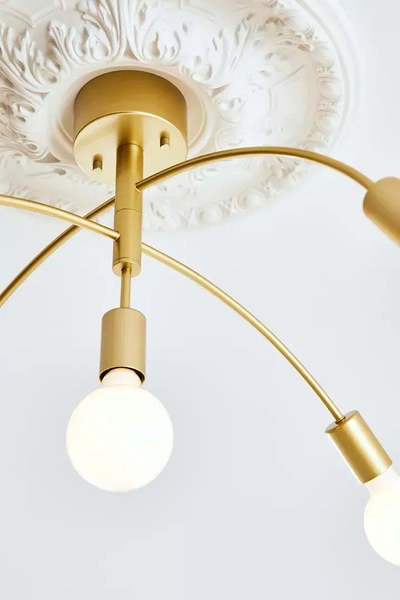 Złota lampa sufitowa Cygnus oprawki na żarówki do salonu