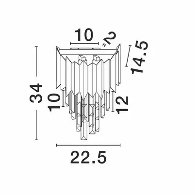 Ścienny kinkiet PELAVRO LE45105 kryształowy do sypialni złoty