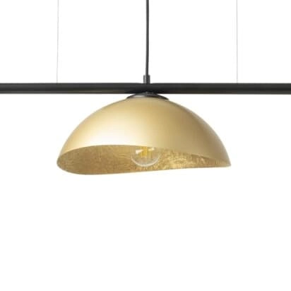 Lampa wisząca kopułowe klosze Solar 40582 Sigma na listwie czarna złota