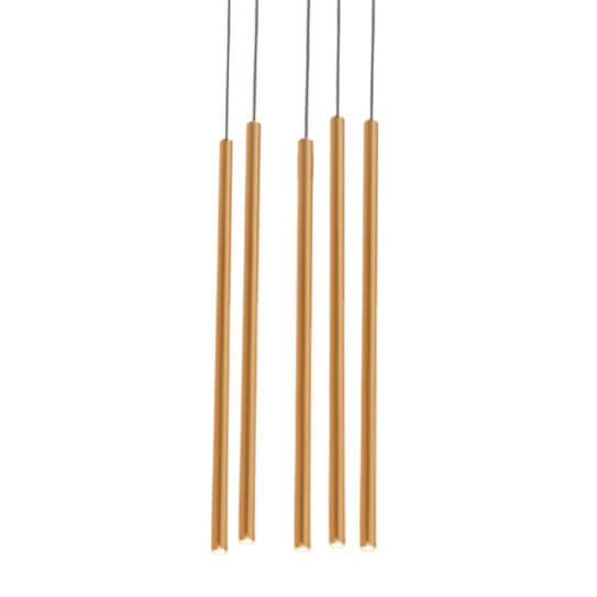 Wisząca lampa Kosame 5202 Shilo sople rurka tuba zwisy metalowa złota