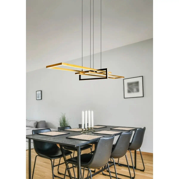 Wisząca lampa SALINAS 320310308 czarna złota LED 34W 3000K 150cm
