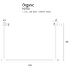 LAMPA wisząca ORGANIC P0355 Maxlight belka liniowa OPRAWA metalowy ZWIS listwa LED 16W 3000K podłużna chrom