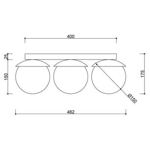 Potrójna lampa sufitowa Kuul KLB31000 szklana kule balls białe