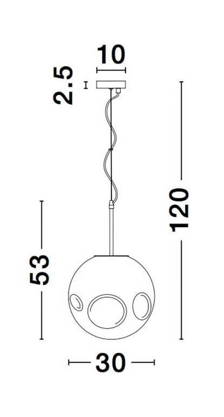 LAMPA wisząca CARORA LE41956 Luces Exclusivas szklana OPRAWA kula ZWIS ball miedziana