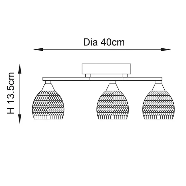 Sufitowa lampa do salonu szklana Boyer BOYER-3AB mosiądz przezroczysty