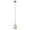 Zwisająca lampa glamour Lava 11106 kula szklana koniak