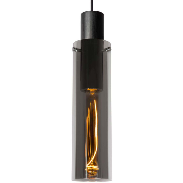 Szklana lampa wisząca Orlando 74404/01/65 loftowa tuba czarna