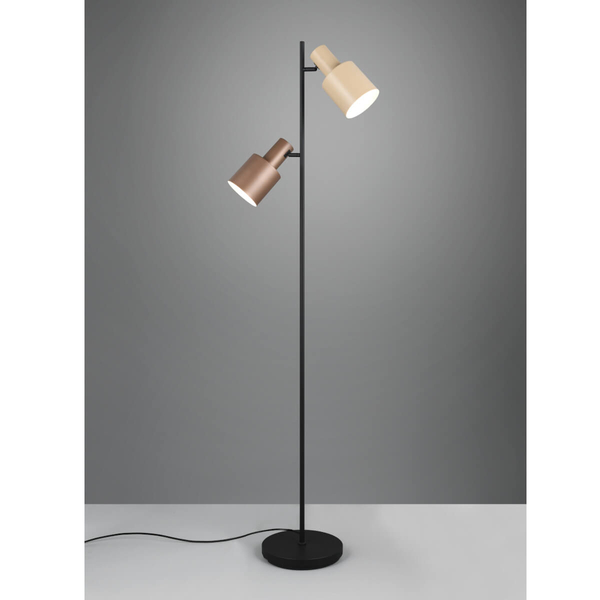 Lampa podłogowa ELIOR DL217419400 Trio z przełącznikiem nożnym beżowa brązowa