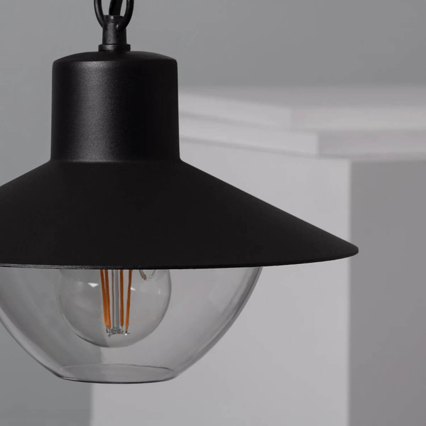Wisząca lampa na taras Retro ABR-RRF-E27 Abruzzo IP54 czarny przezroczysty