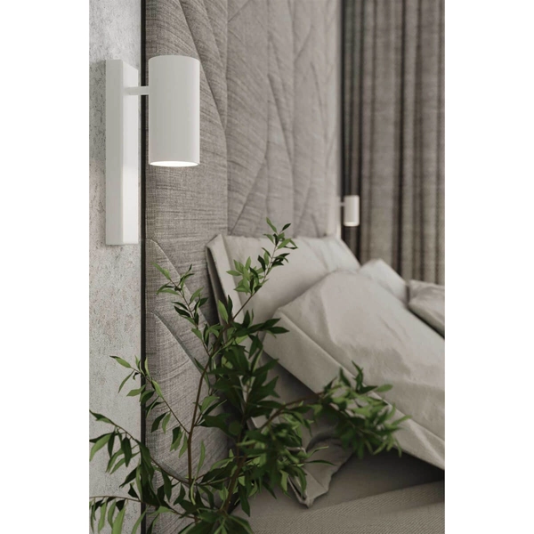 Biała lampa ścienna SL.1076 metalowa tuba do sypialni