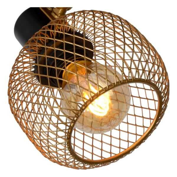 Kinkiet LAMPA ścienna MAREN 77978/01/02 Lucide regulowana OPRAWA reflektorek sufitowy loft mosiądz złoty