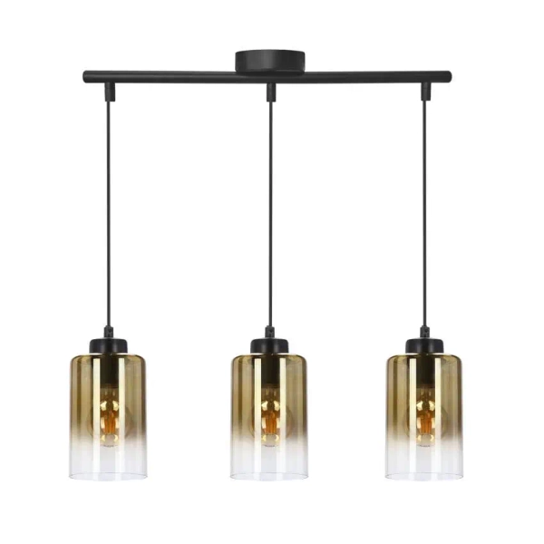 Wisząca lampa szklana Aspra 33-16270 bursztynowy przezroczysty czarny