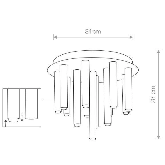 LAMPA sufitowa STALACTITE 8355 Nowodvorski metalowa OPRAWA tuby plafon sople czarne